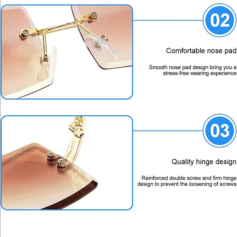 Y2K inspired rimless shades - Picture 3 of 5